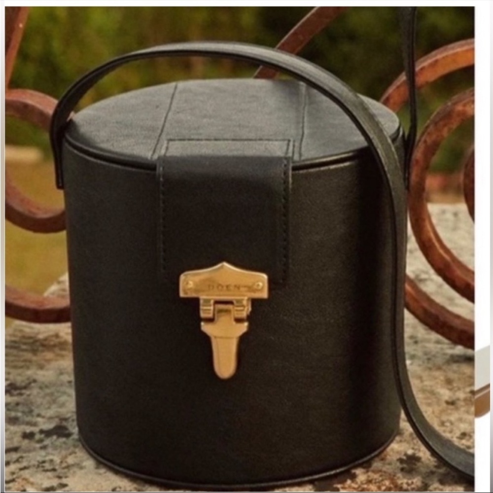 COPY - Dôen Sylvia Bag in Black Leather with Silk Moire Lining One Size
